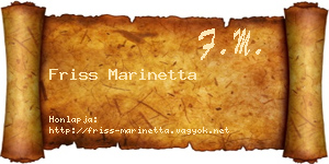 Friss Marinetta névjegykártya